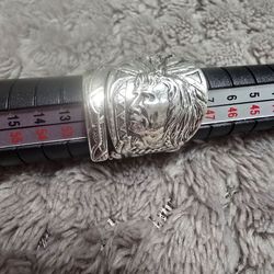Vintage Native American Chief Silver Spoon Ring