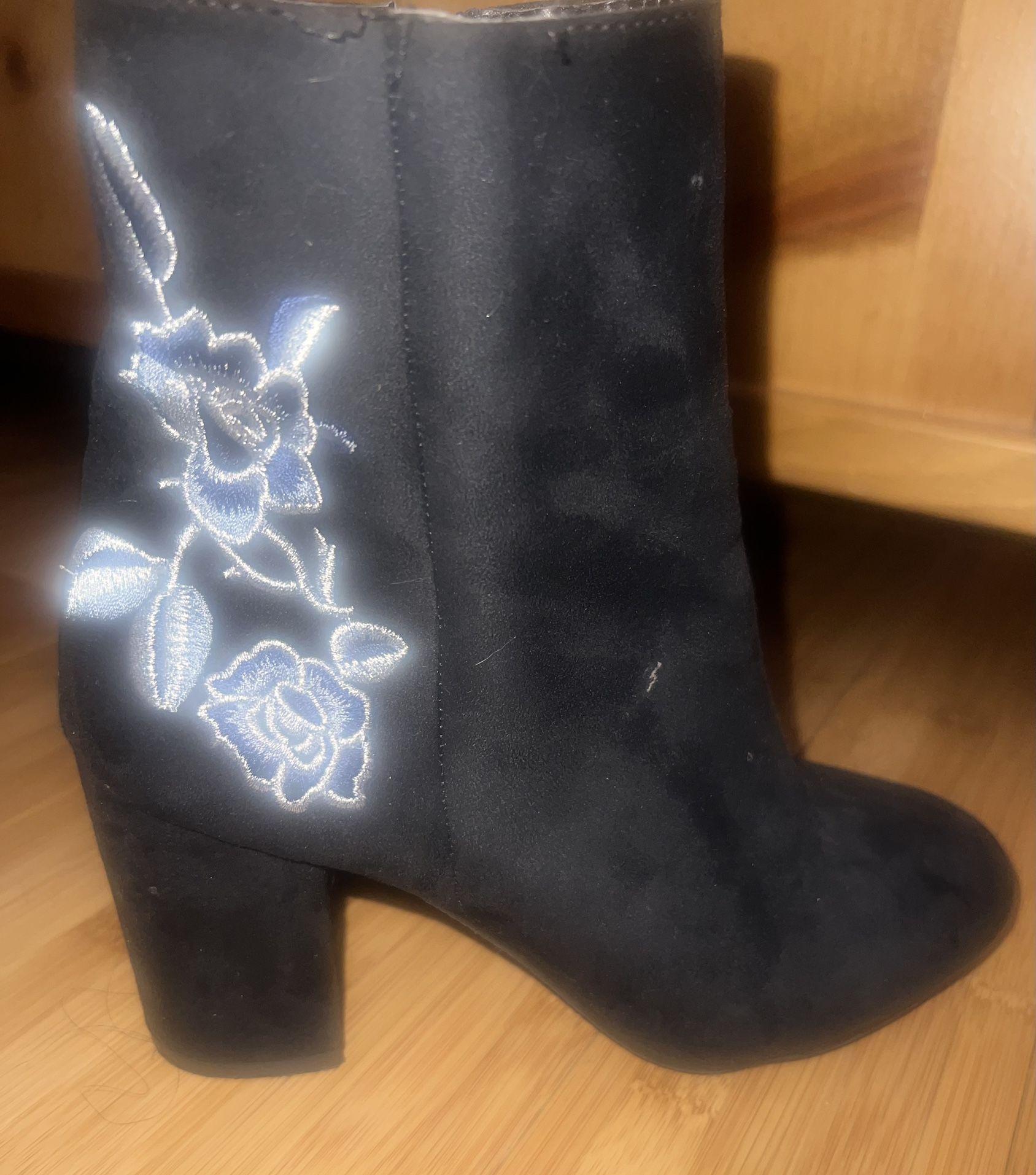 Ladies Black Suede Booties