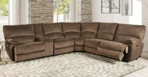 Brand New Brown Super Plush Power Reclining Sectional Sofa