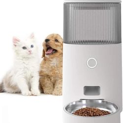 Smart Pet Feeder with App Remote Control and Timed, 2.5L Automatic Food Dispenser with Stainless Steel Bowl Tray for Cats and Dogs (Color : White) $55