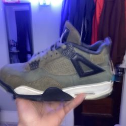 Jordan Air Jordan 4Olive Black Low Top Suede Athletic Sneaker