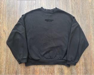 men’s large | authentic fear of god essentials black crewneck sweatshirt