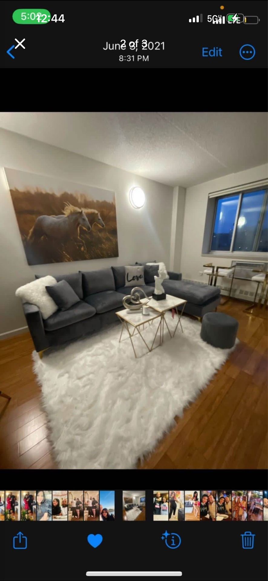 Sectional Grey Velvet