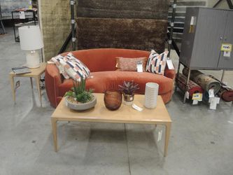 Giselle 85 Sienna Rust Performance Velvet Curved Sofa