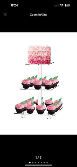 3 Tier Strong Acrylic Square Cupcake Stand, Dessert Display Tower