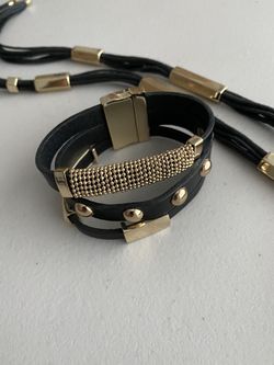 Black and Gold Bracelet and Necklace