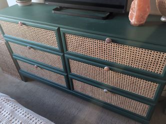 Flash Sale - IKEA RAST Green Painted Cane Front 6-Drawer Dresser