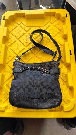 Coach Signature Crossbody Bag with Chain Detail