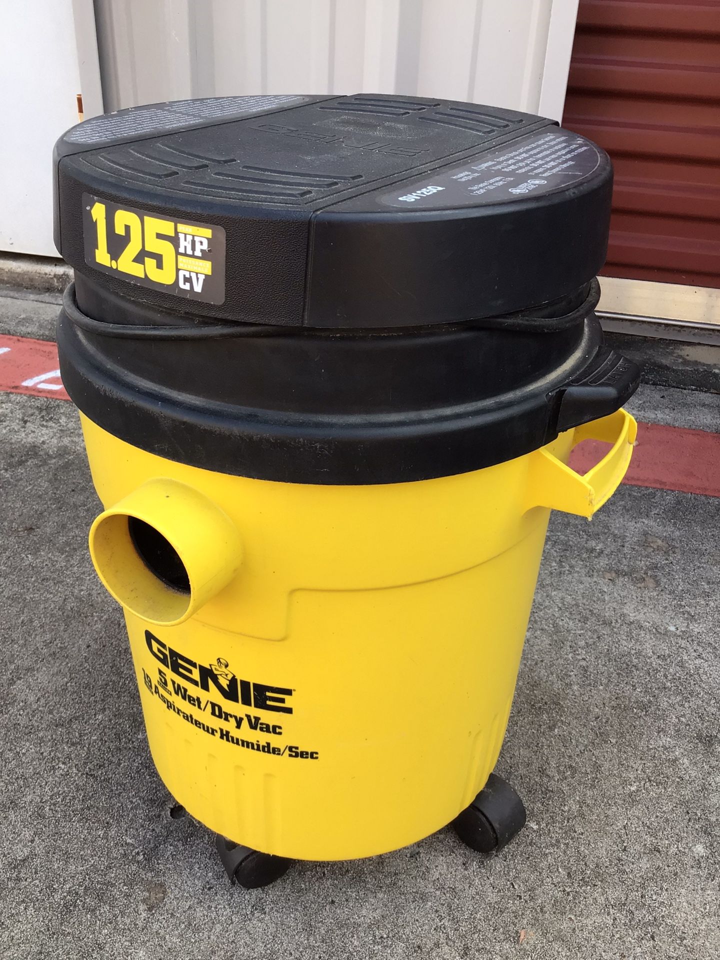 GENIE SV125Q Wet Dry indoor Outdoor Shop Business ROLLING Vacuum Cleaner wheels tool