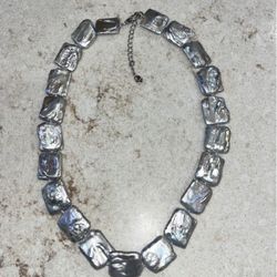 Gray Cultured Freshwater Pearl Rhodium Over Sterling Silver 20" Necklace Choker