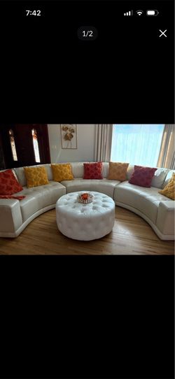 White leather sofa