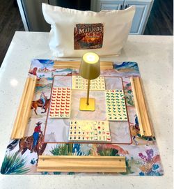 Brand New American Western Themed Mahjong Tile Bundle Set with Accessories