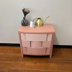 small Three Drawer Pink Dresser
