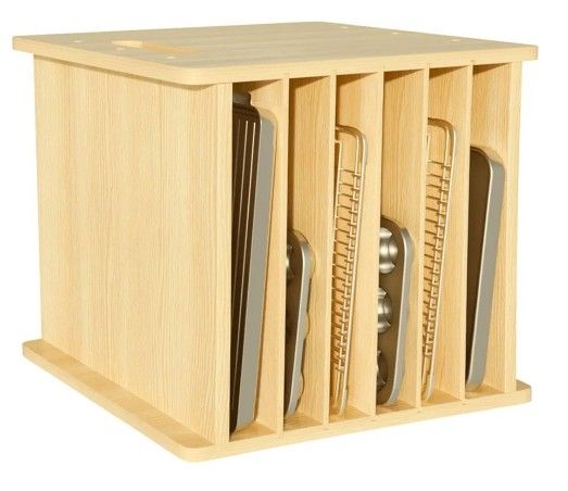 7 Tier Wooden Tray Dividers for Cabinets Cookie Sheet Organizer for Pot, Pans, Baking Tray Organizer for Kitchen Documents Storage(14" W x 16.5" H x 1