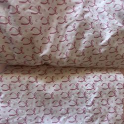 Pink Bow Twin Sheet Set