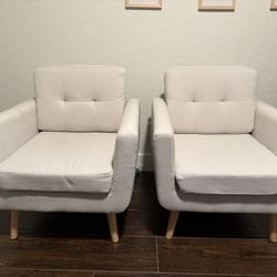 Off White Fabric Accent Chairs