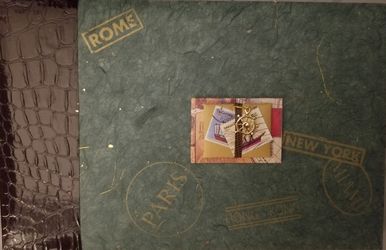 Burnes vintage-style travel photo dry-mount album or