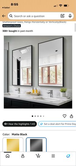 Bathroom mirrors set of two