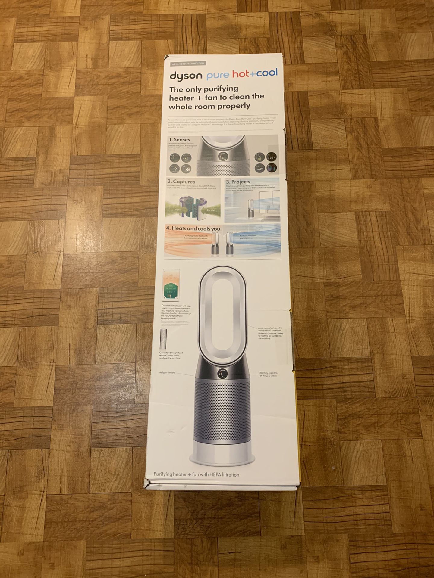 Dyson - HP04 Pure Hot + Cool 400 Sq. Ft. Smart Tower Air Purifier, Heater and Fan - White/Silver Brand New
