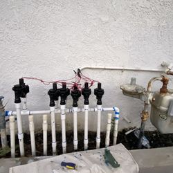 Sprinklers, Valves, Timer, Drips