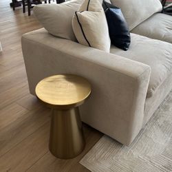 Gold Side Table - 20.5 Inches Tall, 14 Inch Table Top. 