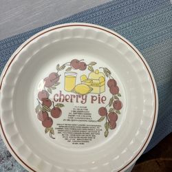 vintage cherry pie plate 10 inch