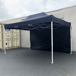 (New in box) $160 Heavy Duty EZ Pop-up Canopy 10 x 15 FT with (1 Sidewall, Carry Bag) White or Black