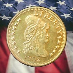 1802 Draped Bust Ten Dollar Gold Plated Novelty Coin Modern Restrike Token #2701