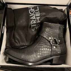 NIB Faux/Vegan Leather Harness Boots