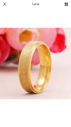 Gold Frosted Stainless Steel Ring