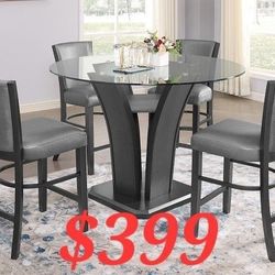 TABLE PLUS 4 CHAIRS SPECIALS DEALS ONLY ONE LEFT FINANCING IS AVAILABLE IS EASY TO QUALIFY NO CREDIT CHECK