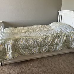 Twin Bed with Trundle and Dresser & Mirror