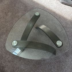 Glass Table With Wooden Legs 