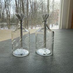 set of Princess House Heritage crystal miniature oil lamps