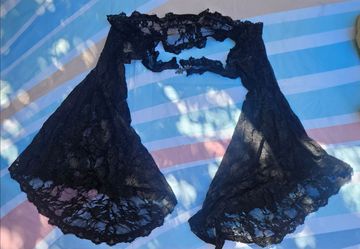 Black Lace Floral Scarf Wrap