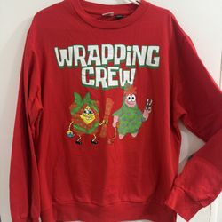 Spongebob Squarepants Christmas Wrapping Crew Patrick Sweatshirt 