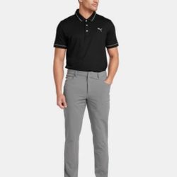 Puma Men's Jackpot Utility Performance Fit Quiet Shade Golf Chino Pants 