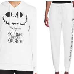 The Nightmare Before Christmas Women's Juniors Graphic Print Hoodie and Joggers Size XL