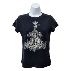 Spooky Halloween Chandelier Black Graphic T-Shirt with Spiders & Cobwebs Size S