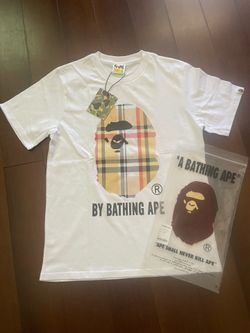 Lmk white Burberry bape tee size large