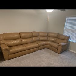 Leather sectional W/ Recliner