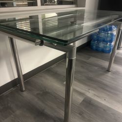 Glass table With Tuck under extensions