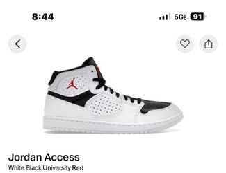 Jordan Access White Black University Red