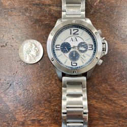 Armani Exchange AX1502 Silver Dial Stainless Steel Chronograph Men S Watch