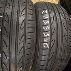 2 Tires 215.55.17 Lexani 99 % Tread Dot 2425