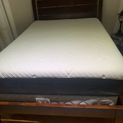 Full Size Bed Frame, Box Spring And Mattress 