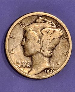 1929 SILVER MERCURY DIME NO MINT MARK W/MULTI ERRORS FRONT/BACK COLLECTORS PIECE