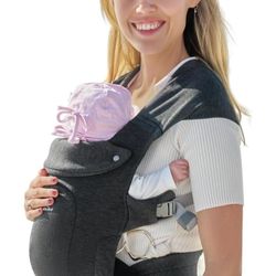 (299)
GROWNSY Baby Carrier Newborn to Toddler, Cozy Baby Wraps Carrier, Ergonomic Baby Carrier with Head Support, Deep Grey