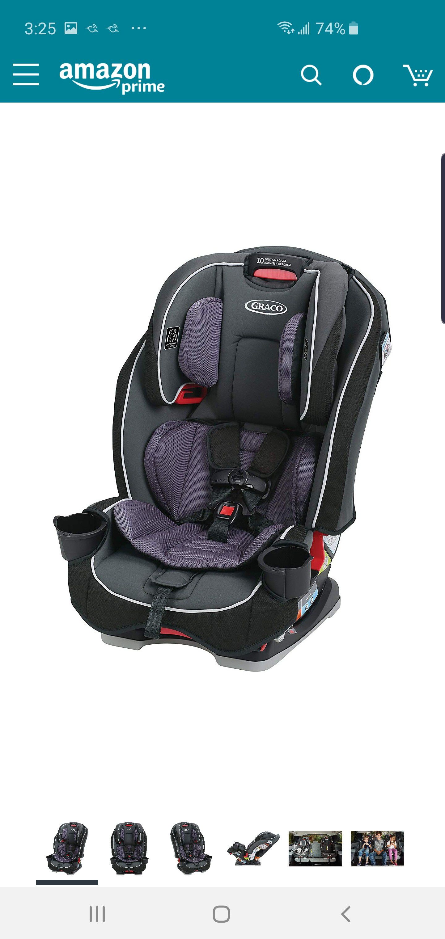 4.8 out of 5 stars  839Reviews Graco SlimFit 3 in 1 Convertible Car Seat | Infant to Toddler Car Seat, Saves Space in your Back Seat, Annabelle