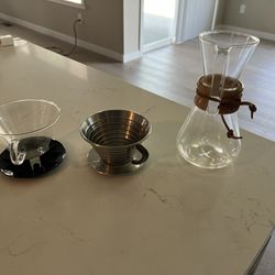 Pour Over Coffee Drippers & Glass Carafe